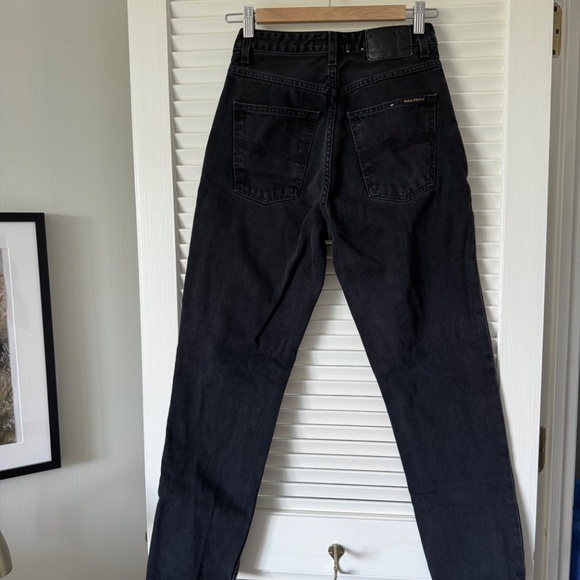 Women's Nudie Jeans Breezy Brit Aged Black Denim Jeans sz 27 Worn Once - Picture 8 of 15